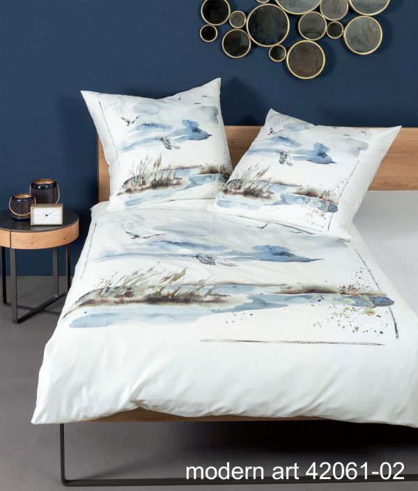 Комплект постельного белья Modern Art 42061 Seeblau