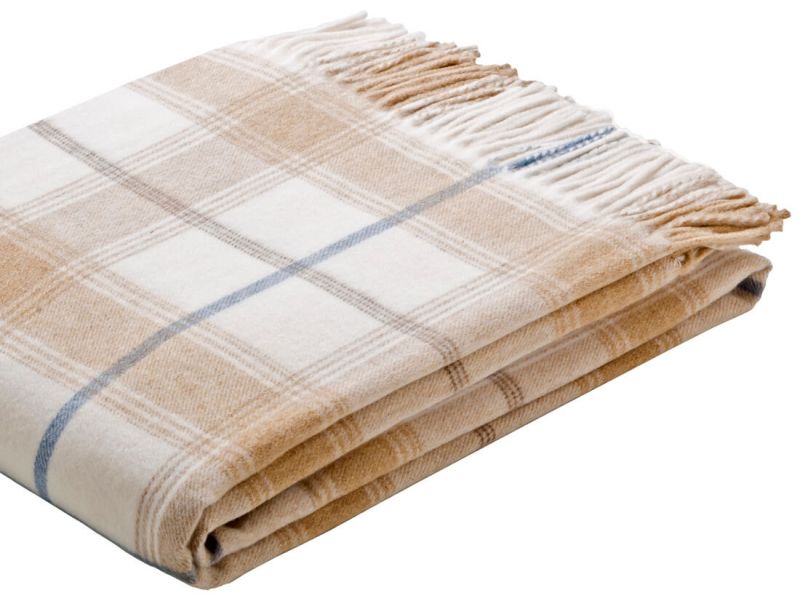 Клетчатый плед Cotton Karo Kamel