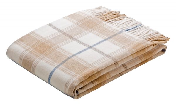 Клетчатый плед Cotton Karo Kamel