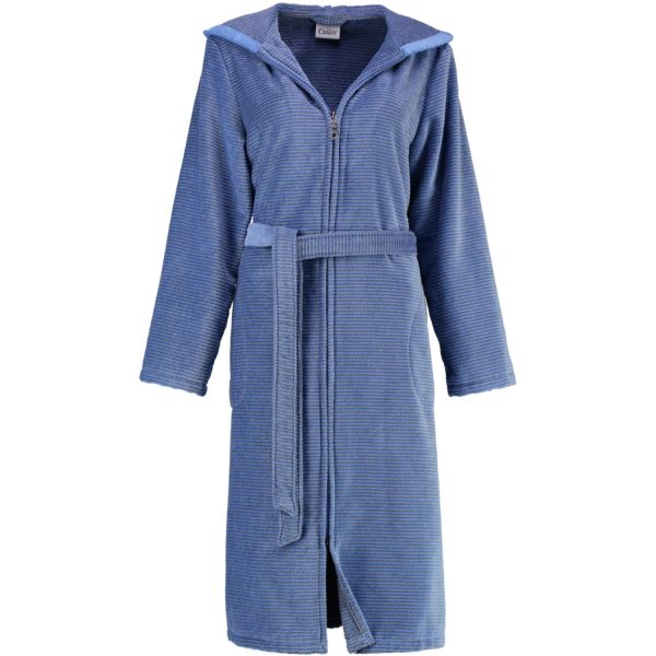 Велюровый халат Hood Zipper Blau (6432)