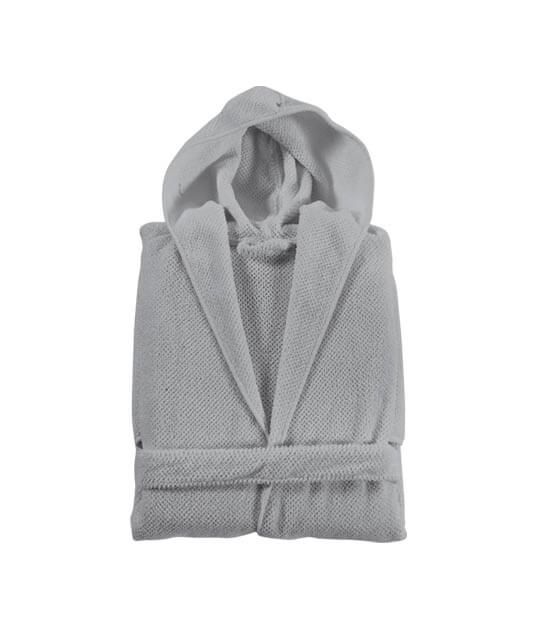 Халат с капюшоном Bee Waffle Hooded Silver