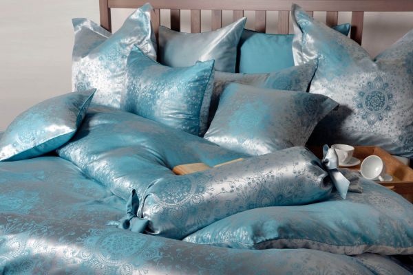 Шелковое постельное белье  Romano Blue